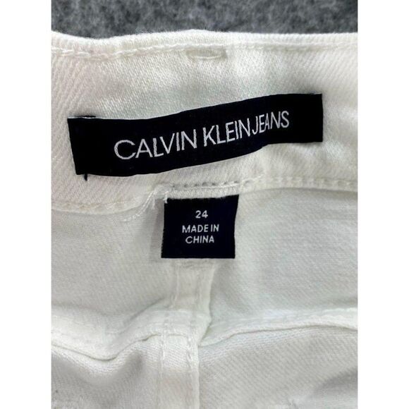 Calvin Klein Ankle Jeans‎ 24 XS White Raw-Hem - Picture 9 of 11